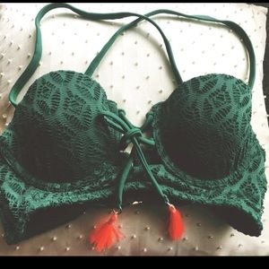 Army green swimsuit top